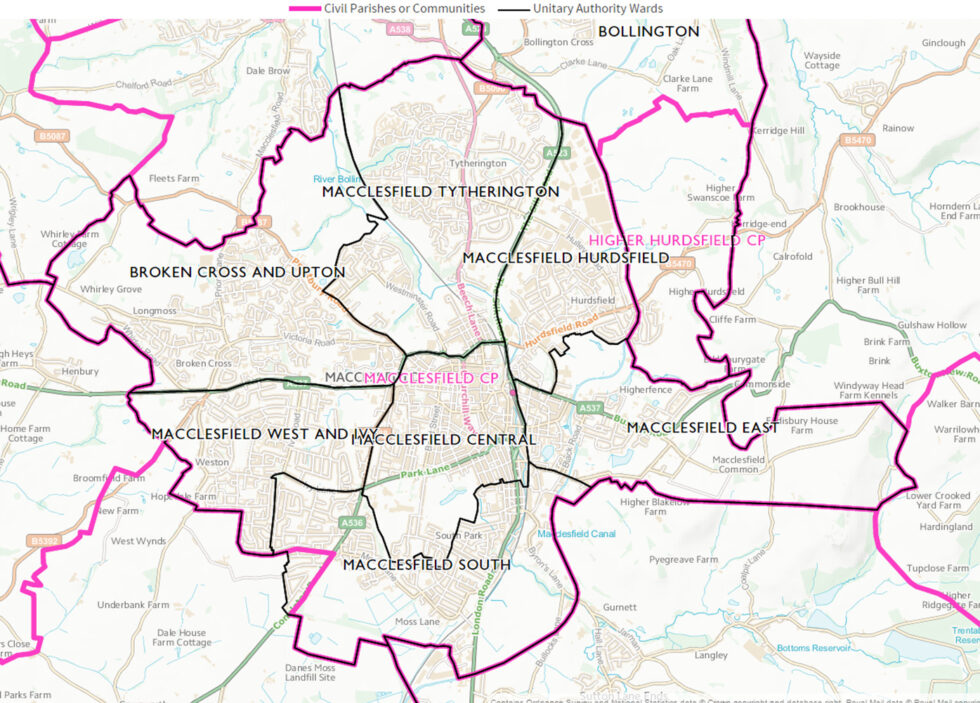 Your Councillors Macclesfield Town Council   Macc Ward Map 980x703 